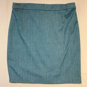 Banana Republic Tweed Pencil Skirt Women 14 Teal Fall Business Professional Work